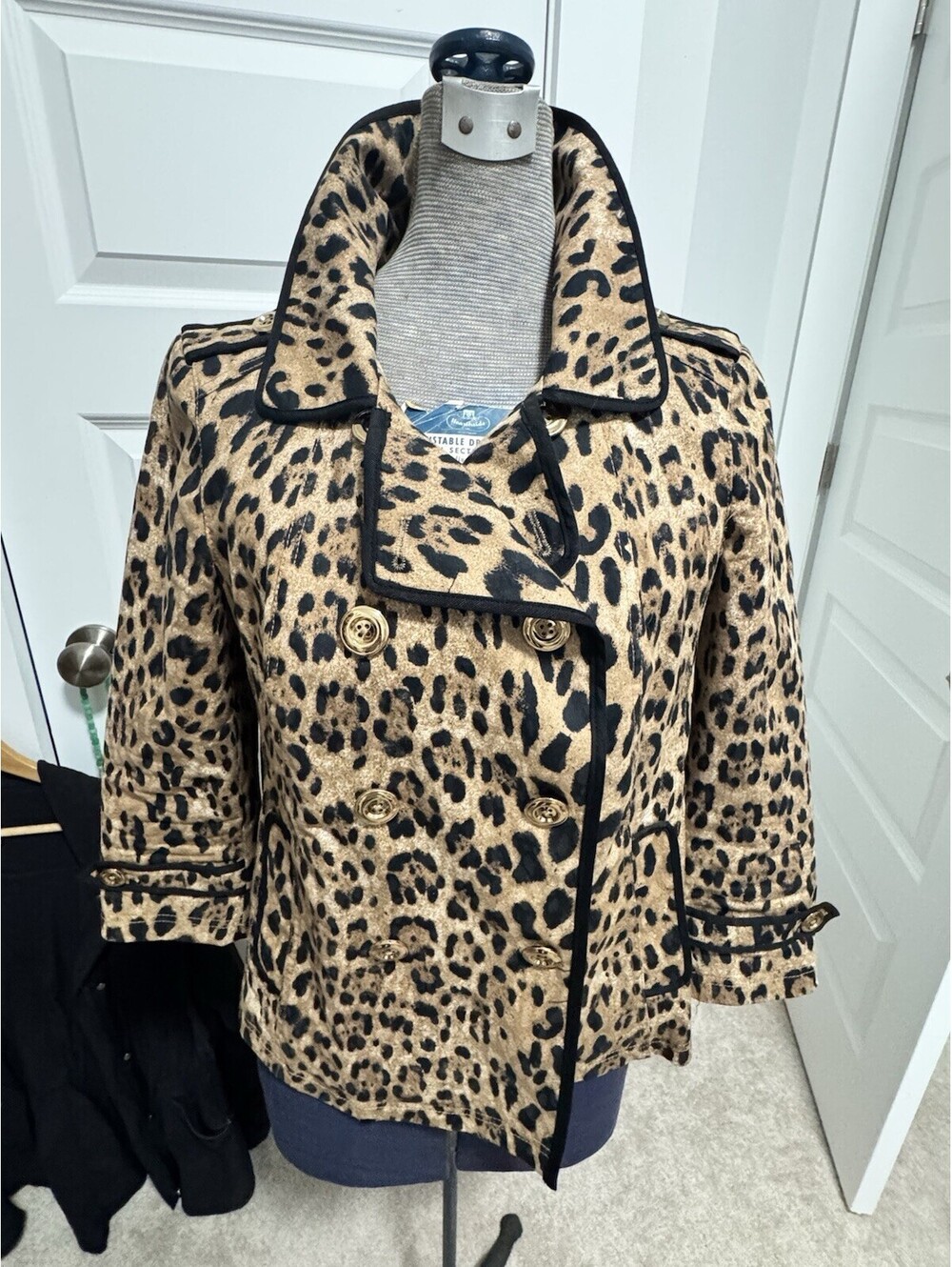 White House Black Market Leopard Swing Jacket Size 08 Brown Black Cheetah [COPY]